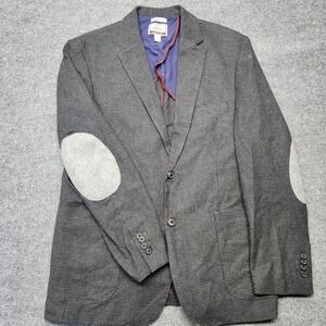 Jos A Bank 1905 Brrr Comfort 2-Button Wool Blazer Mens Large Gray Harris Tweed